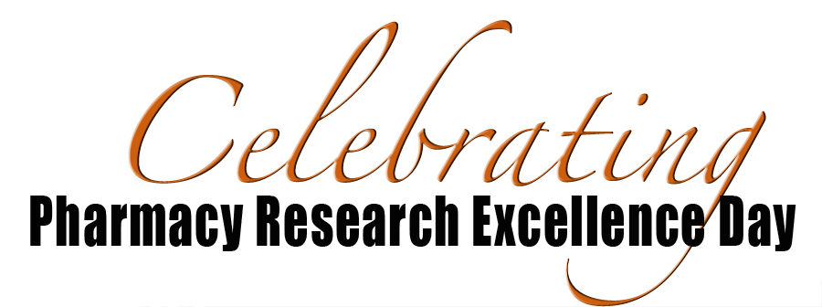 Research day logo that reads, "Celebrating pharmacy research excellence day"