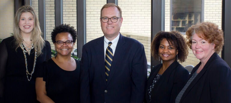 TxCORE leadership group photo with Drs. Moczygemba, Brown, Johnsrud, Barner, and Richards