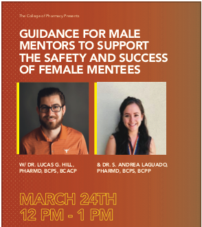 Image of flyer for session on guidance for male mentors to support female mentees