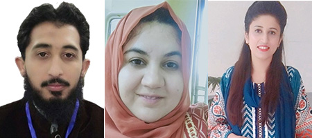 Photo collage of headshot photos for Dr. M Abdur Rahim, Maarji Khan, and Aneela Manzoor