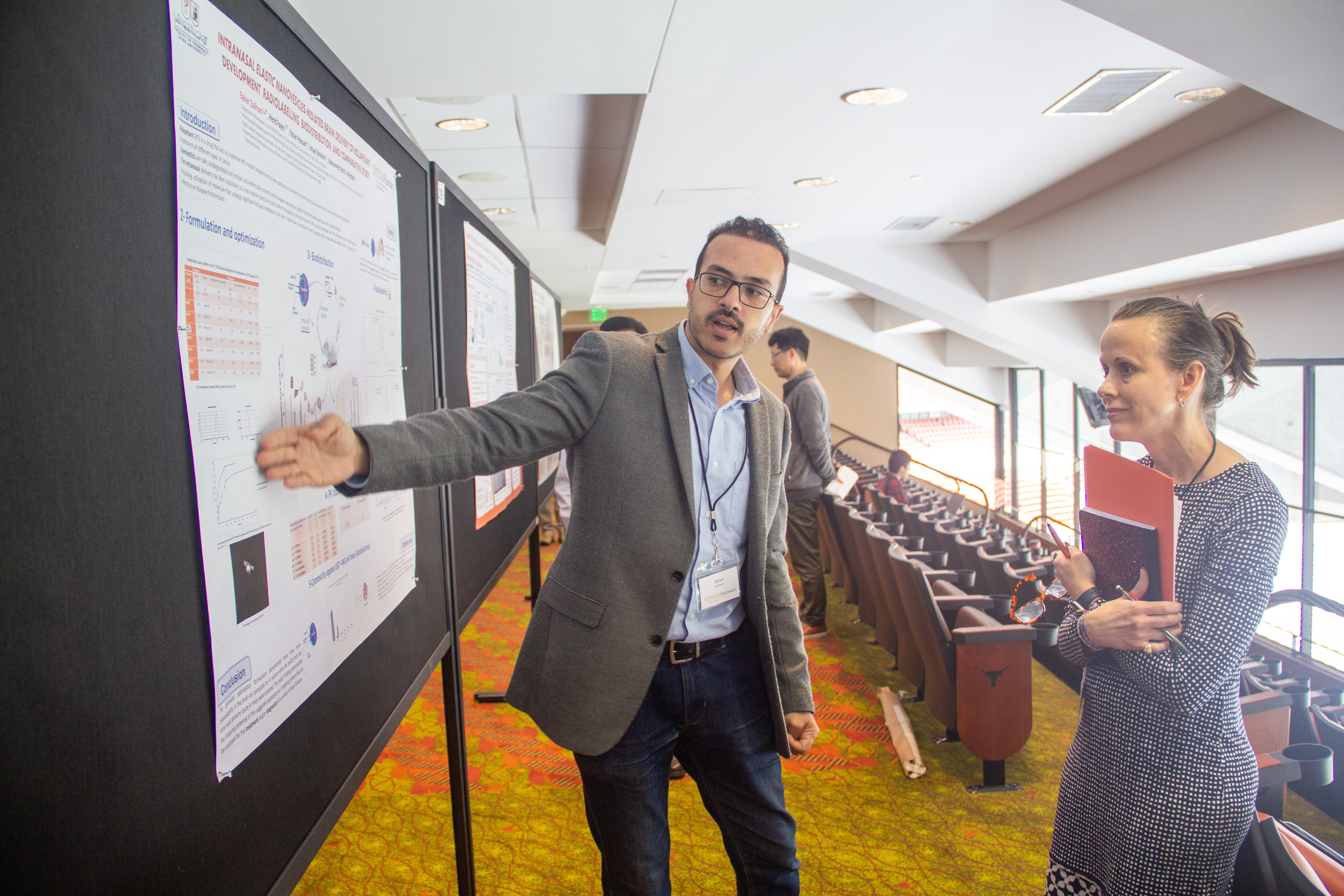 A student presenting his research.