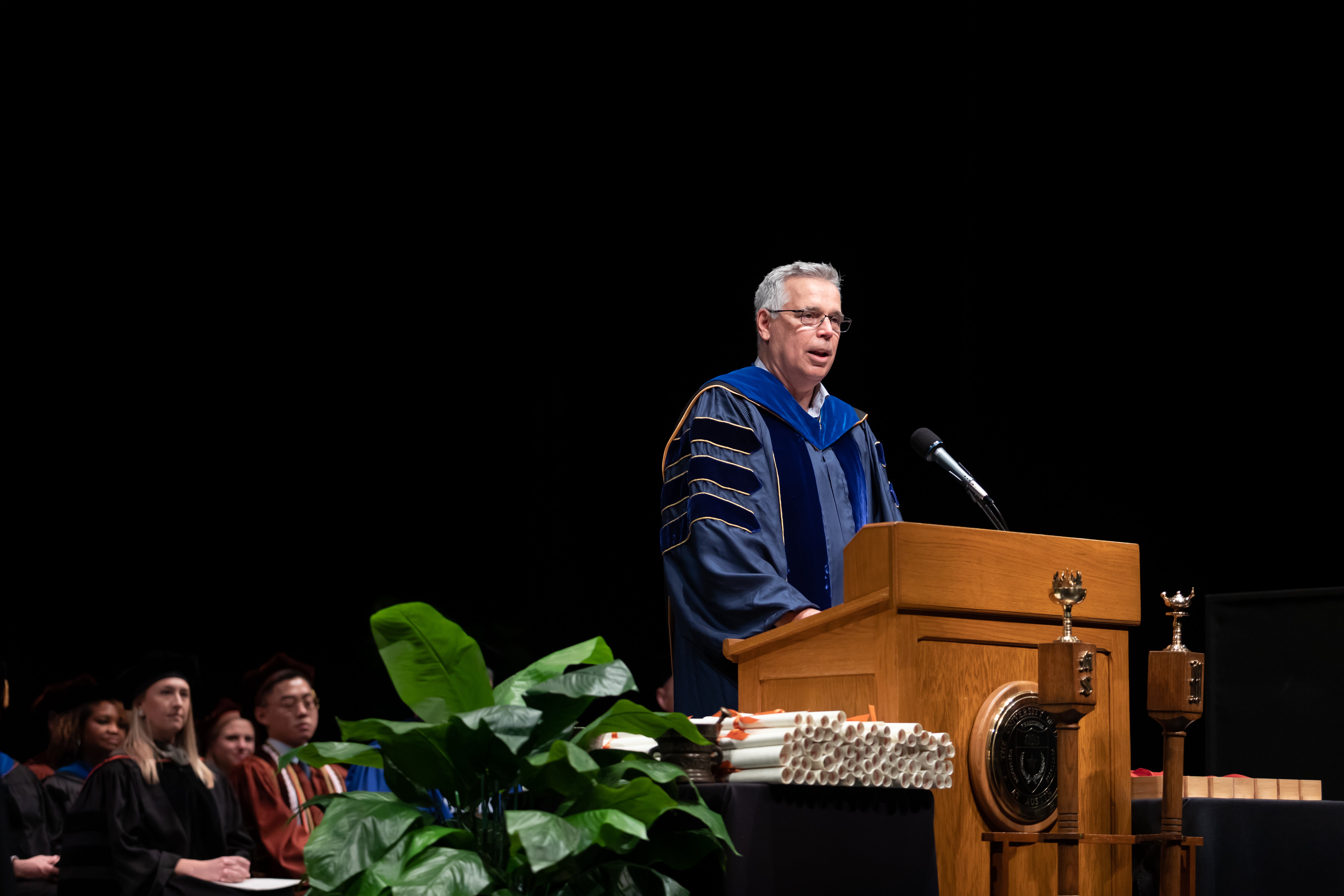 SEAN D. SULLIVANProfessor of PharmacyUniversity of Washington School of Pharmacy giving his speech at Texas Pharmacy Commencement 2023.