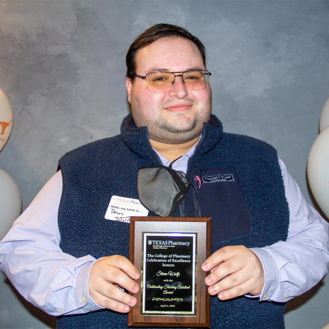 Steven Wulfe with his award plaque.