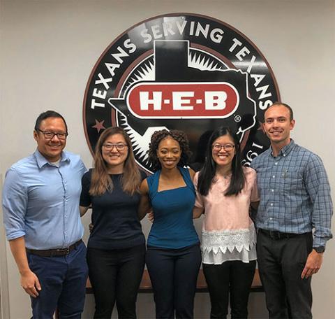 H-E-B Residents 2020 standing in front of heb sign