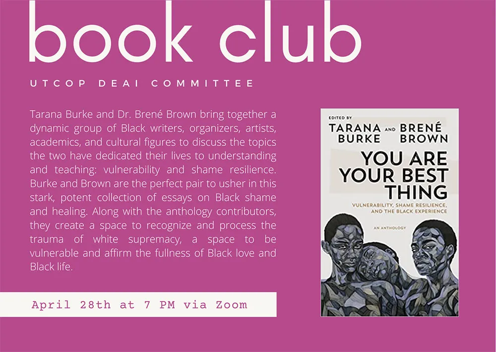DEAI book club flyer for You Are Your Best Thing
