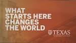 What Starts Here Changes the World slogan with burnt orange background