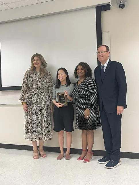 Hanxi Zhang with Drs. Moczygemba, Barner, and Johnsrud