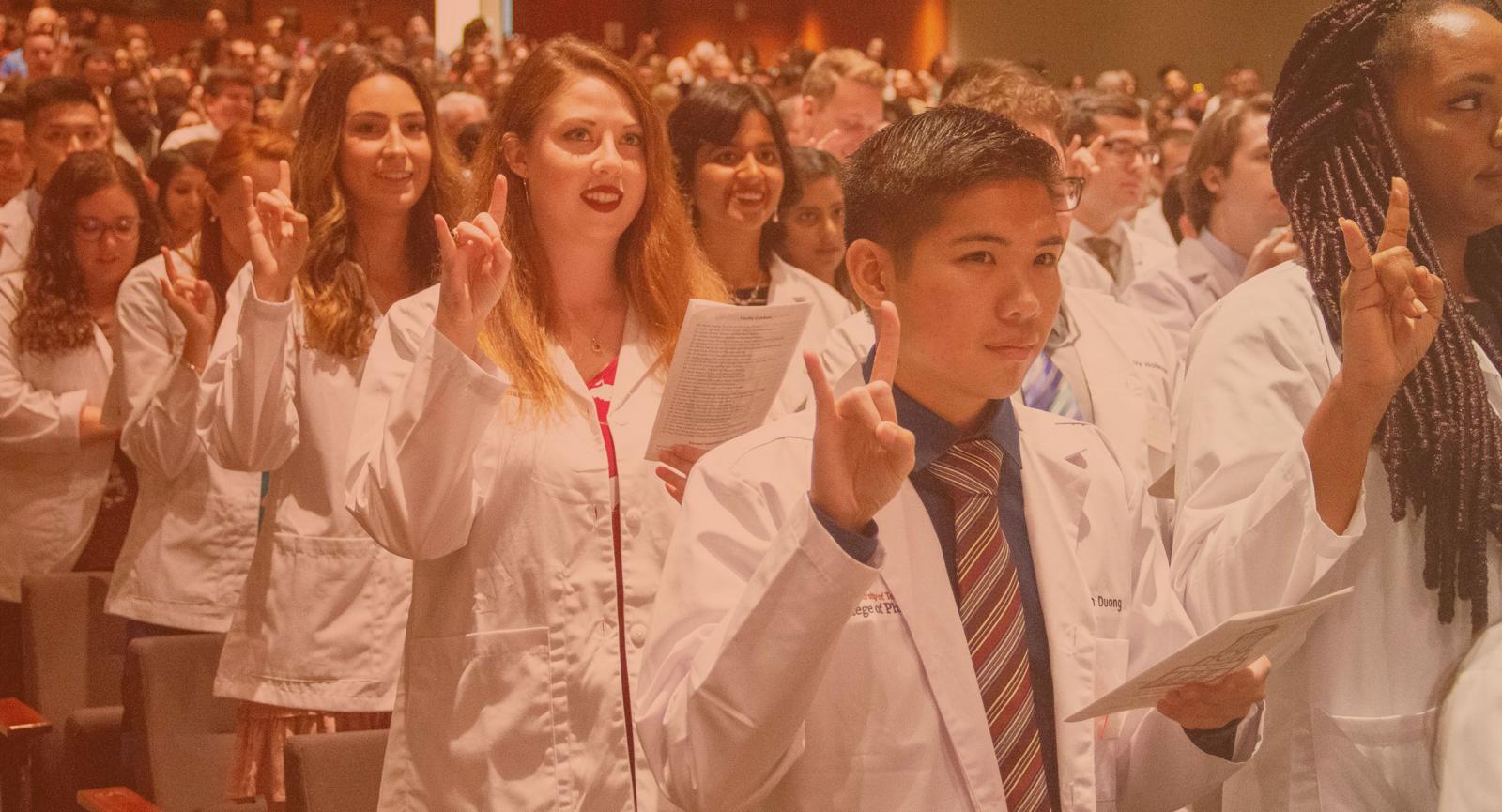 Pharm.D. students at white coat ceremony
