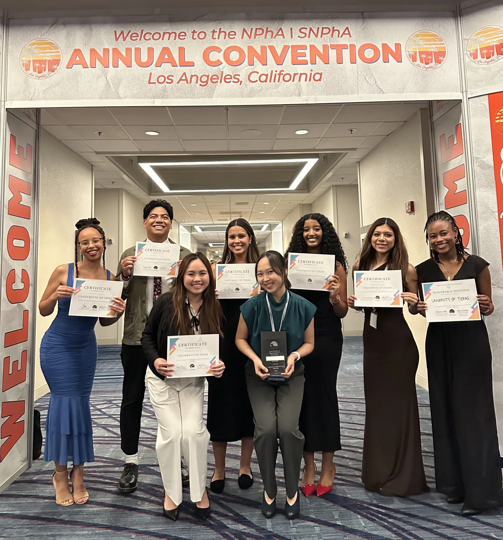 Group shot of the SNPhA 2024 Chapter at Convention in Los Angeles.