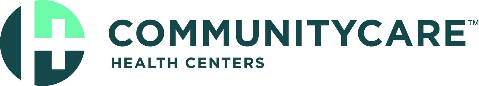 CommUnityCare logo: A circle with various shades of green and text reading "Communitycare health centers"