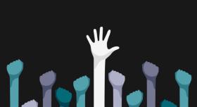 Hands reaching out.