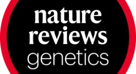 "Nature Reviews Genetics" written inside of a circle.