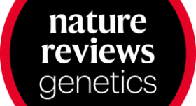 "Nature Reviews Genetics" written inside of a circle.