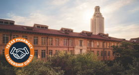 A scenic campus image of the UT Austin tower at sunrise.