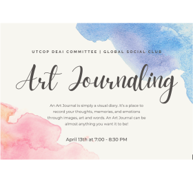 Flyer for Global Social Club art journaling event