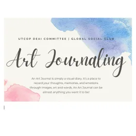 Flyer for Global Social Club art journaling activity