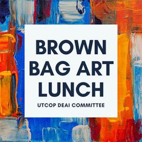 Brown bag art lunch logo image