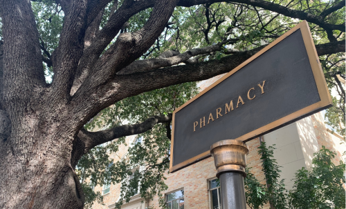 Photo of sign outside Pharmacy buildings