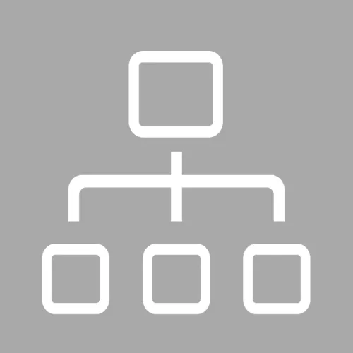 organization placeholder image showing white organizational chart on grey background